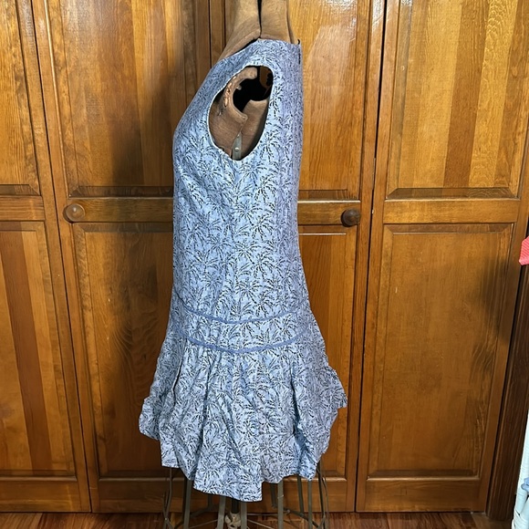 Navy & chambray drop waist palm tree motif dress from J Crew - Picture 4 of 11